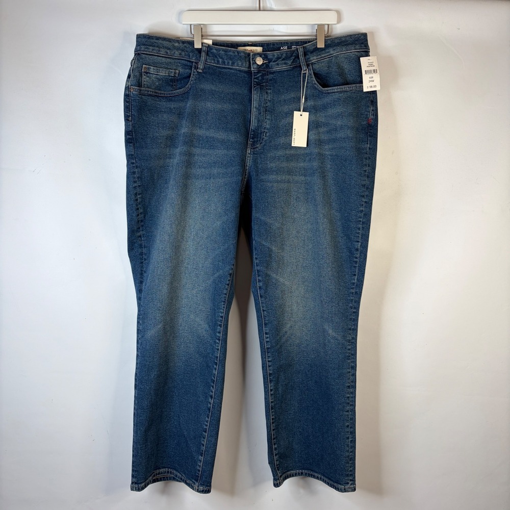 Warp + Weft Aspen Pitkin Straight Jeans Women 24W Blue Montrose High Rise Denim